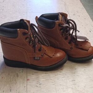 Justin Boots Tan Kids Lace-Up Boots